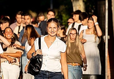 Princess Leonor on her arrival at Carlos III University in Madrid.