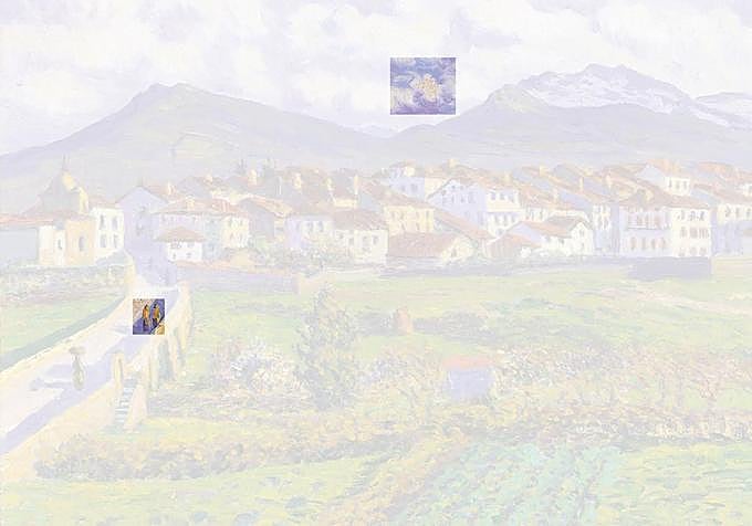 Detail of Paisaje de Hernani by Dario de Regoyos.