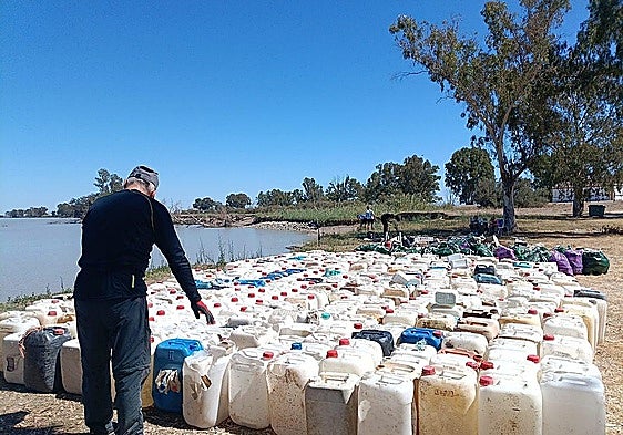 Cruising down the Guadalquivir on a pedal boat made from drug traffickers’ fuel containers