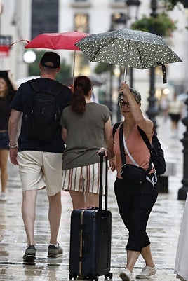 Malaga city centre on Monday morning.