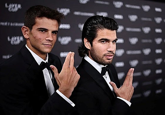 Jódar and Alcaraz, prior to the Laver Cup opening gala.