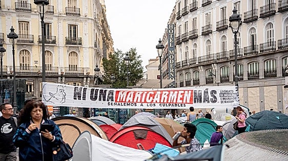 Protesters in Madrid’s Plaza del Sol.