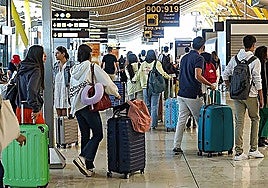 File photo of young people at the airport.