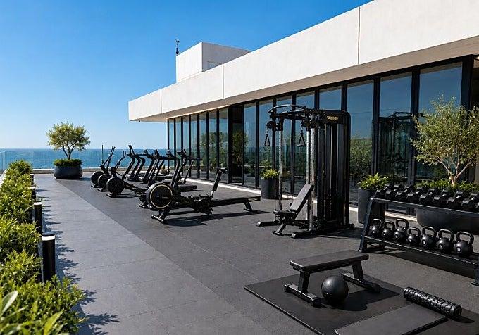 Outdoor sports facilities at another of the marina's new developments.