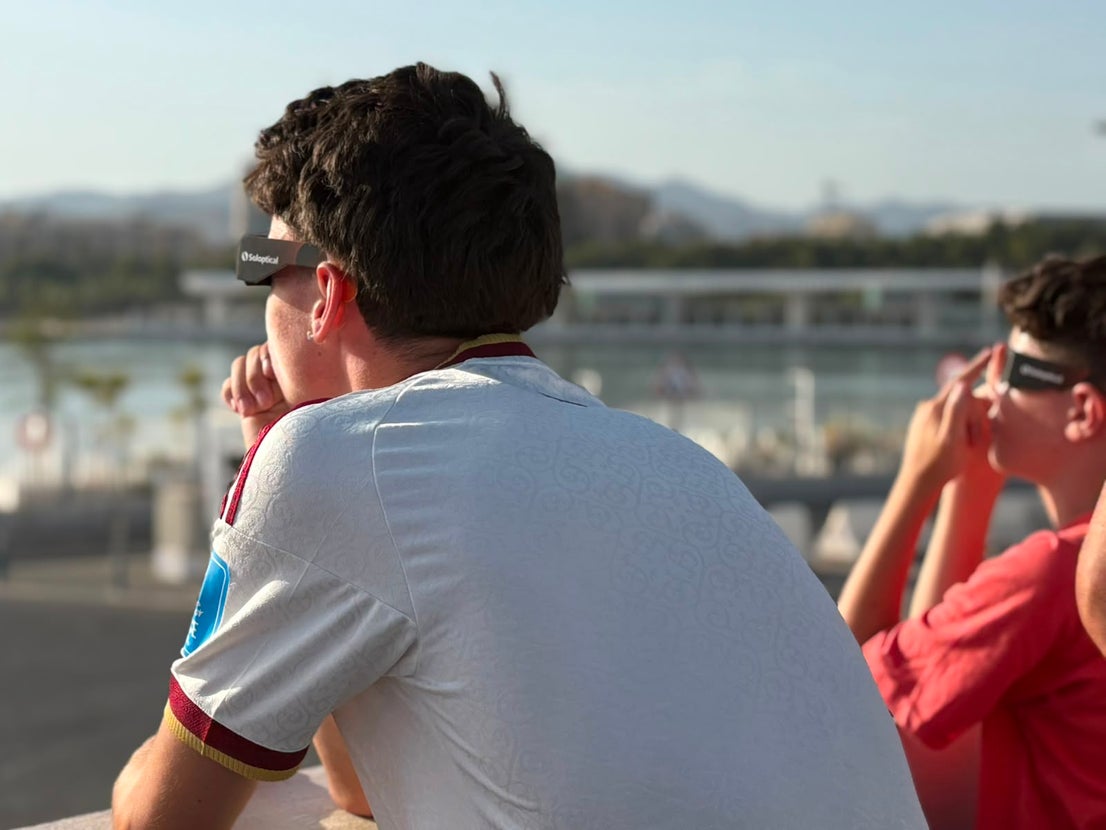 The eclipse, as seen from different viewing points in Malaga province