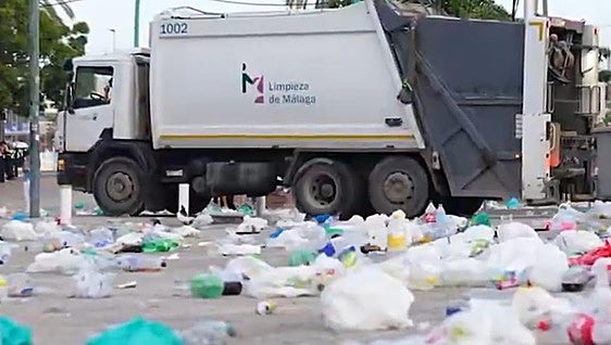 The Youth Esplanade is littered with rubbish at dawn following the first night of the fair