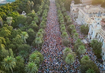 Protesters gathered on the park promenade