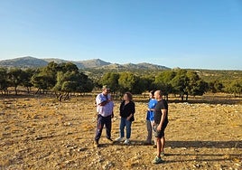 Rosana Molina, mayor of Zafarraya, talking to Manuel Fuentes, chairman of the village’s livestock farmers’ association.