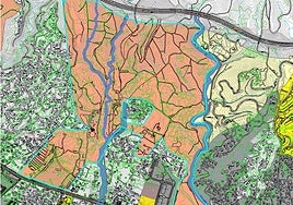 Map of the urban development in the Alicate and Arroyo Sequillo area.