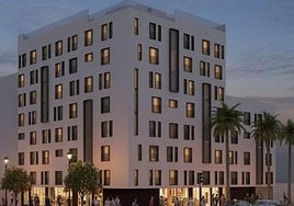 Visualisation of the future hotel on Malaga's Avenida de la Paloma.