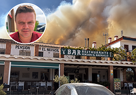 El Navasillo, one of the restaurants evacuated as the fire spread, and its owner, Salvador Gil.