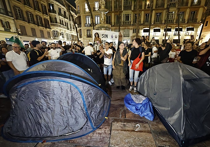 Tents in Plaza de la Constitución.