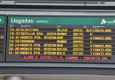 Several trains from Malaga and Seville stranded on tracks or at stations with hundreds of passengers affected