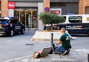 The National Police at the crime scene in Malaga.