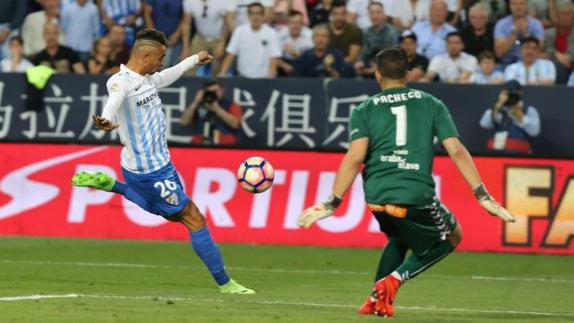 An En-Nesyri shot goes skyward, a miss among others which Malaga would come to rue.