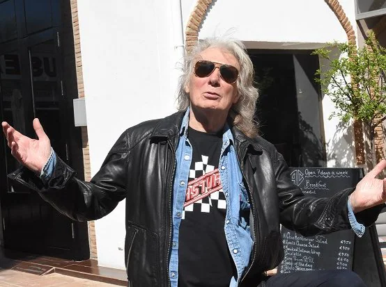 'Fast' Eddie Clarke, in Marbella, where he spends long periods of time and supports the local live music scene.
