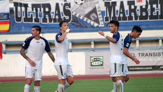 Chus Hevia sends a kiss to the crowd after his first goal.