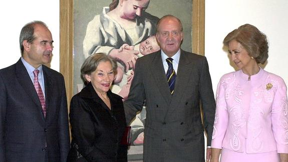 King Juan Carlos and Queen Sofía with Christine Ruiz-Picasso