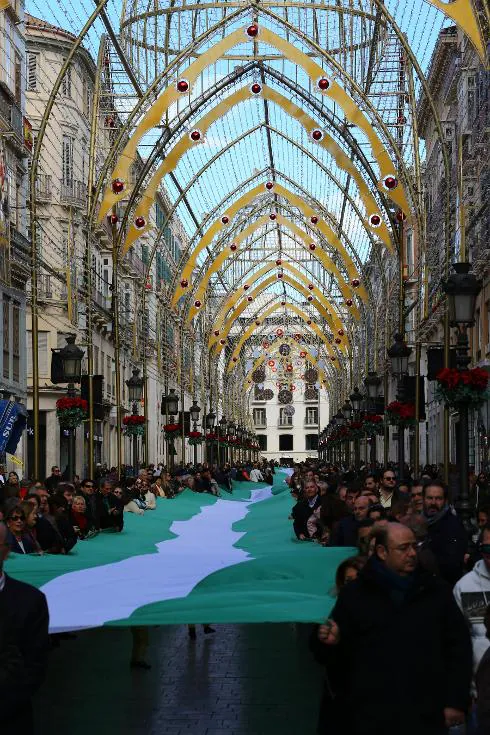 A long Andalusian flag was unfurled as part of the week's events