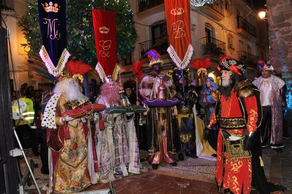 The Three Wise Men in the old town of Marbella on Thursday. 