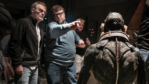 Del Toro on the set of The Shape of Water.