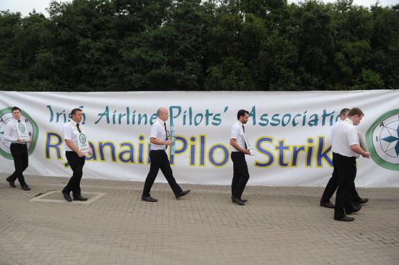 Irish pilots on strike on Thursday.