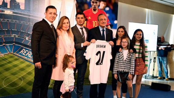 Brahim with his family at his presentation on Monday.