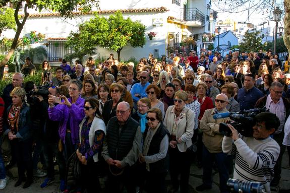 Residents gathered in Estepona on Sunday.