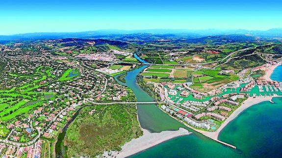 Aerial view of Sotogrande.