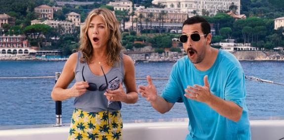Aniston and Sandler in the Netflix production.