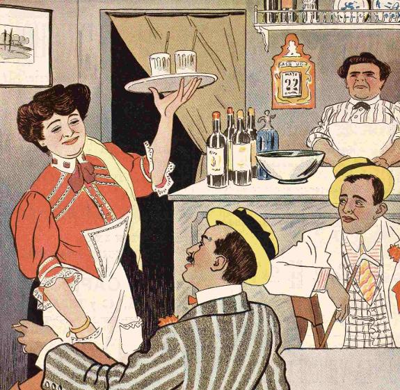 In the 'horchateria', an illustration from a magazine in 1907.