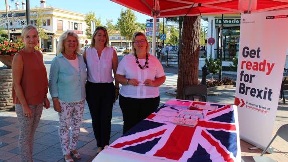 A previous Brexit advice pop-up in Mijas.