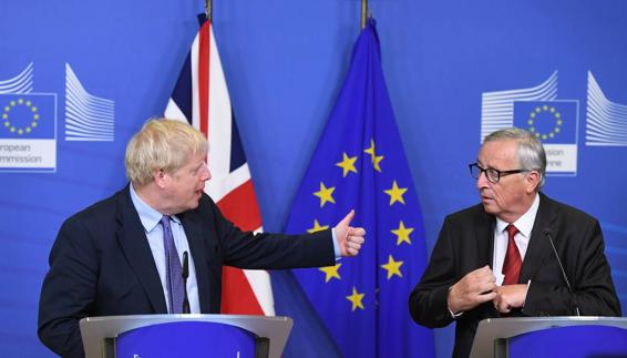 Boris Johnson and Jean-Claude Juncker on Thursday.