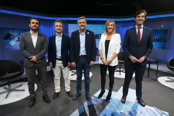The leading candidates for Malaga province at a debate on Thursday night.