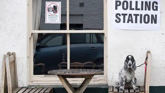 A polling station in teh UK in 2017.
