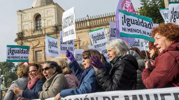 A protest for equality and against gender violence in Seville earlier this year.