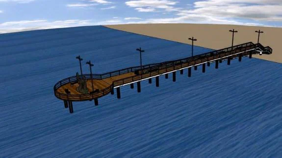 A drawing of how the pier is expected to look when finished.