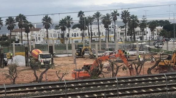 Machinery on the site of the future store.