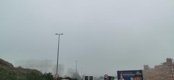 Low visibility in Malaga city on Wednesday morning.