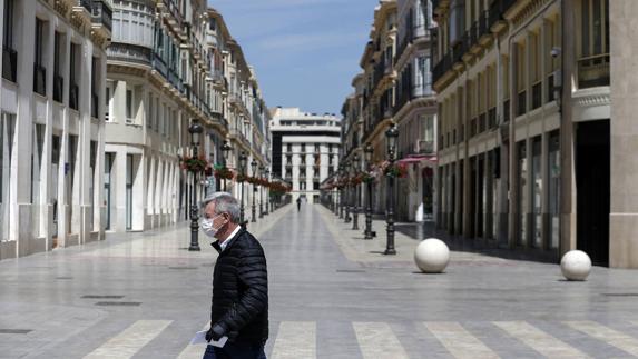An empty Malaga city centre.