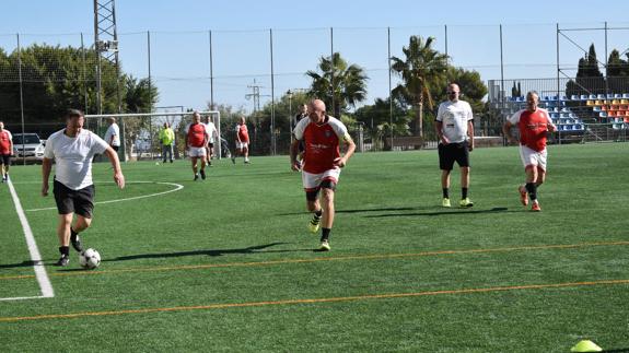 A walking football match on the Costa del Sol.