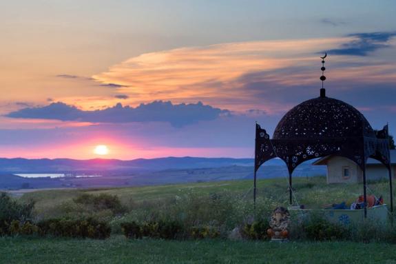 The view from  the pagoda at sunset.