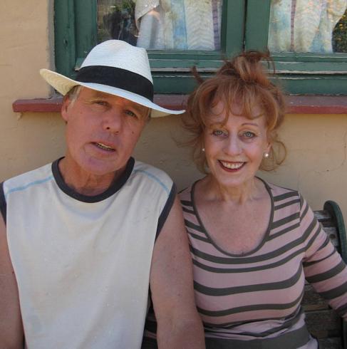 Nicole Brouwers with her partner Ted outside the charity shop in Nerja.