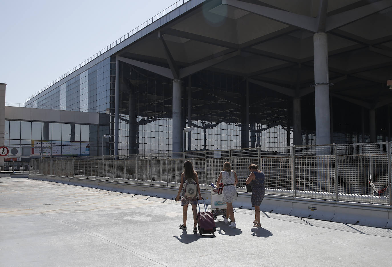 Tourists at Malaga Airport.