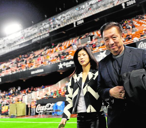 File photo of owner Peter Lim at the Mestalla. 