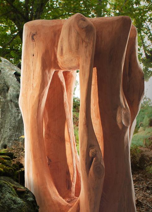 Carved wood sculpture.