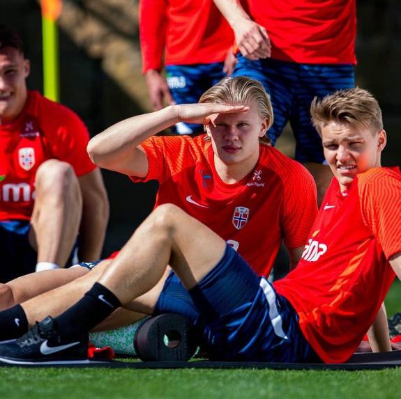 Haaland and Odegaard in Marbella on Monday.