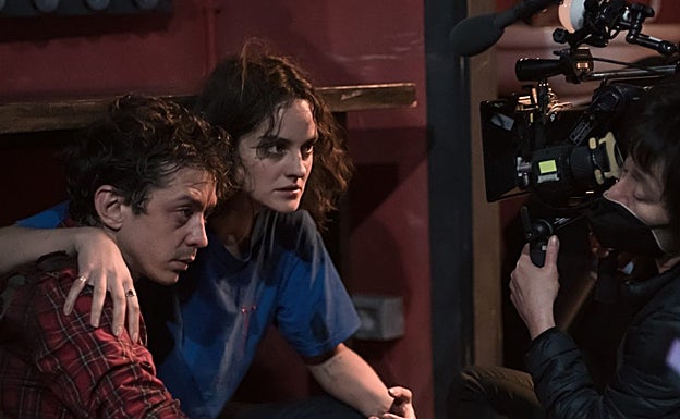 Un momento del rodaje de la película