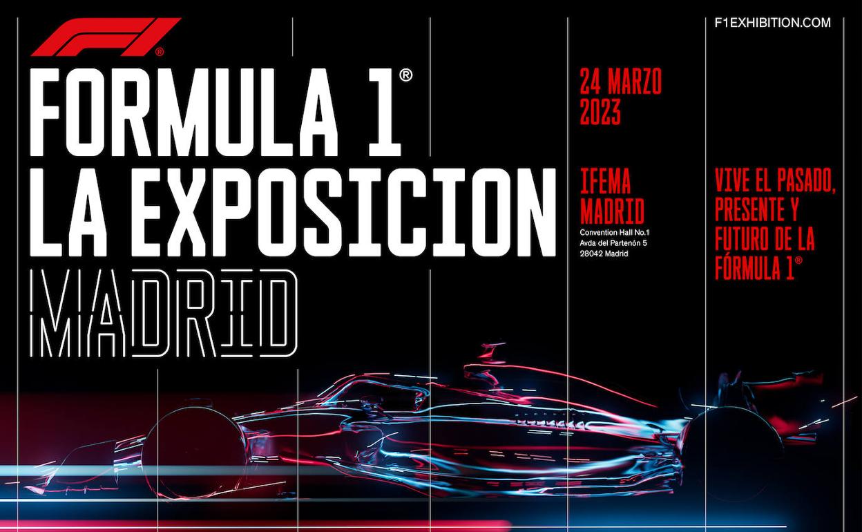 Cartel de la exposición de la F1 en Madrid.