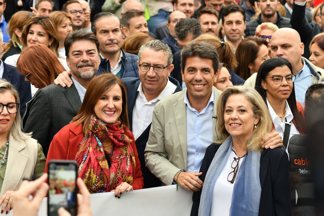 La plana mayor del Partido Popular, en la concentración. 